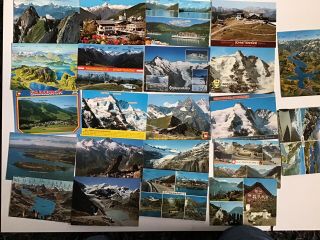 Mountain Views,  Switzerland,  Austria,  Set Of 22 Vintage Postcards Unposted 1122