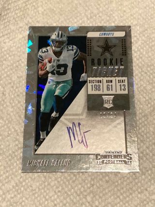 Michael Gallup 2018 Contenders Rookie Autograph Cracked Ice 2/24