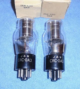 2 Nos Rca Jan Crc 0a3 Aka Vr - 75/30 Vacuum Tubes - Vintage Voltage Regulators