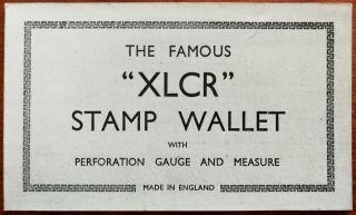 Vintage Famous “xlcr” Stamp Wallet With Perforation Guage And Measure