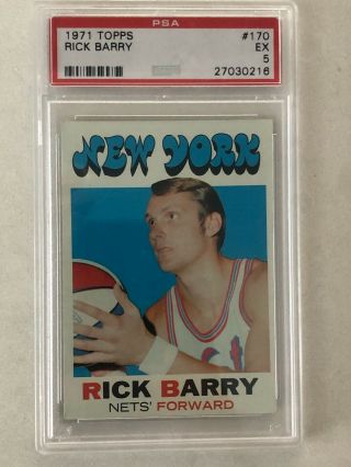 Rick Barry 1971 Topps Rc Rookie Card 170 Ex Psa 5 Hmv