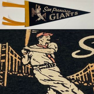 1960s Vintage San Francisco Giants Baseball Mlb 5x11.  75 Mini Pennant Banner Sf