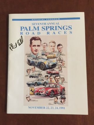 Phil Hill Signed 1991 Palm Springs Road Races Program