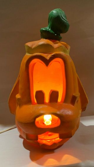 Vintage Trendmasters Disney Goofy Light Up Pumpkin Jack O Lantern Halloween 1995