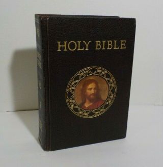 Holy Bible Catholic Action Edition Vintage 1953 Hardcover Illustrated A3