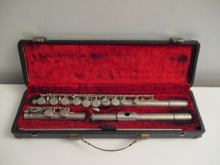 Vintage Normandy Silver Flute Made In France With Hard Case For Restoration