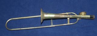 Antique Vintage Dime Store Tin Toy Whistle Slide Trombone Musical Instrument