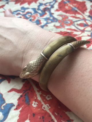 Antique Victorian Pinchbeck Snake Bangle Bracelet