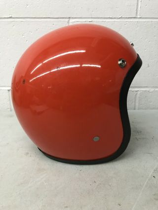 Vintage 1970 Buco International Motorcycle Helmet Sz Medium Orange