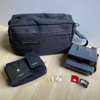 Vintage Polaroid Spectra 2 System Camera W/ Filters,  Remote,  Bag