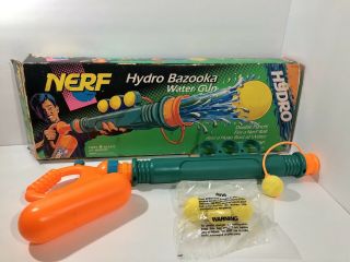 Rare Kenner Nerf Vintage 1992 Hydro Bazooka Water Gun Cannon W/ Ballistic Balls