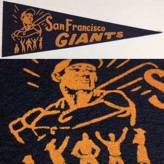 1960 Vintage San Francisco Giants Baseball Mlb 3.  25x9.  75 Mini Pennant Banner Sf