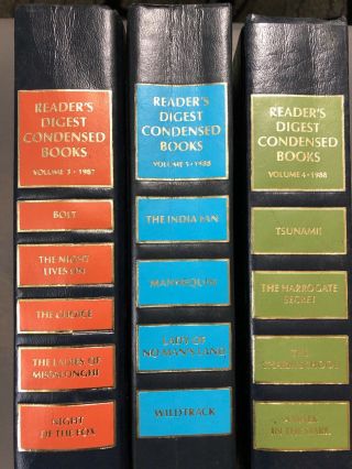 Set Of 3 Vtg 1987 - 88 Readers Digest Condensed Books Vol.  3 (