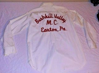 Vtg Bushkill Valley Motorcycle Club Easton Pa.  Chain Stitch Shirt Lee Sanforized