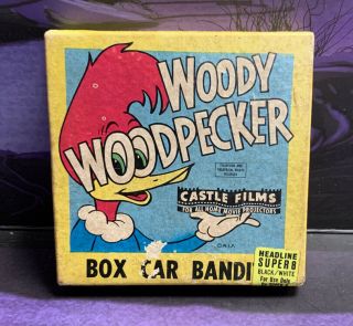 Woody Woodpecker Box Car Bandit Castle Films 8mm 8 Film Vintage