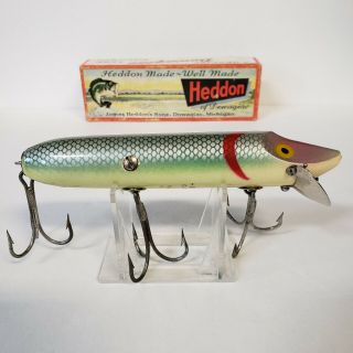 Vintage Heddon Giant Vamp In Shad Antique Fishing Lure With Matching Box 7550 Sd