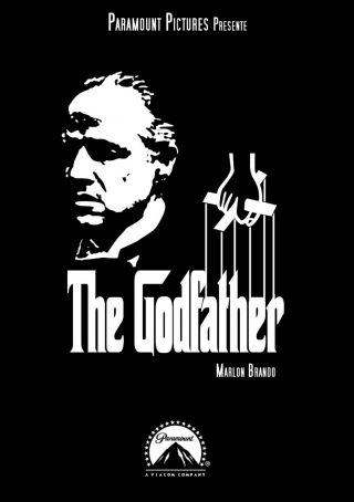 The Godfather Vintage Movie Poster Art Print Black & White Card / Canvas