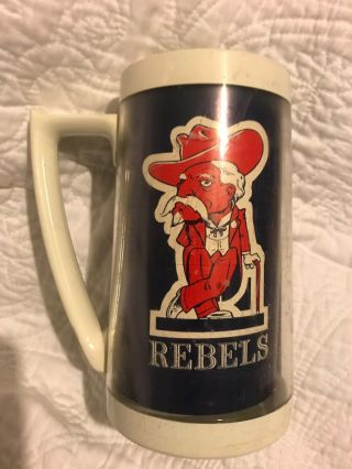 Vintage Ole Miss Rebels Colonel Reb Thermo Serv Large Mug Cup Mississippi (25