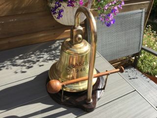 Old Nautical Antique Brass Ships Bell Engraved S.  T.  Babette 1946
