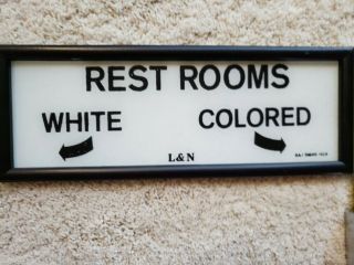 Black Americana " Restrooms White & Colored ",  L&n,  B&j Signs 1929