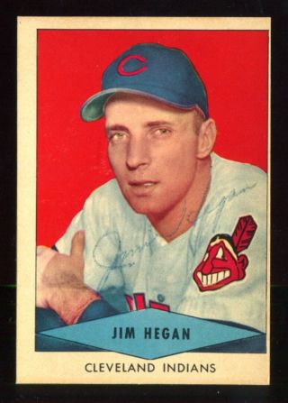 1954 Red Heart Dog Food Jim Hegan Signed Auto Cleveland Indians
