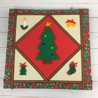 Vintage Hand Crafted Fabric Christmas Tree Photo Album - Flip Pockets