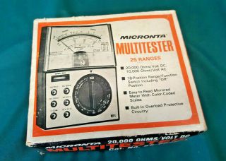 Vintage Micronta Multitester 25 Ranges 22,  000 Ohms / Volt Dc Cat No.  22 - 202b