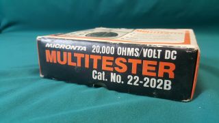 Vintage Micronta Multitester 25 Ranges 22,  000 Ohms / Volt DC Cat No.  22 - 202B 2