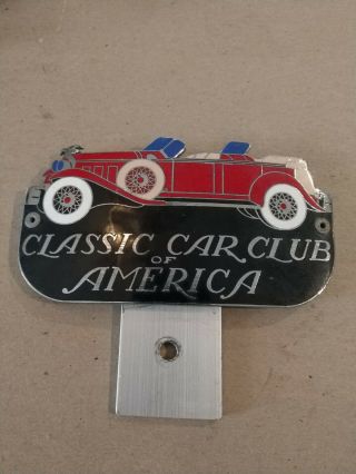 Antique Vintage Classic Car Club Of America Member Badge Plate Topper Enamal