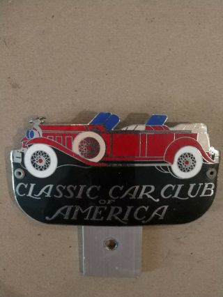 Antique Vintage Classic Car Club of America Member Badge Plate Topper Enamal 2
