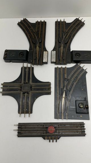 Vtg Lionel Train Track Switches And Crossing “o” Gauge