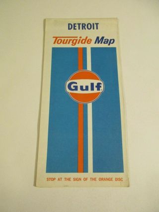 Vintage 1972 Edition Gulf Detroit Michigan Gas Station Travel Road Map Box F5