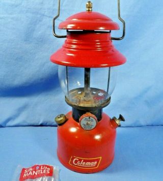 Vintage June 1952 Coleman Model 200a Red Camping Lantern Black Band