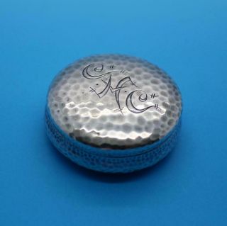 Antique Tiffany & Co.  Hammered Sterling Silver Pill/trinket Box