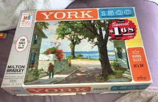 Vtg 1963 York King Size 1500,  Jigsaw Puzzle 31x24 Mb 4335 Summertime By The Sea