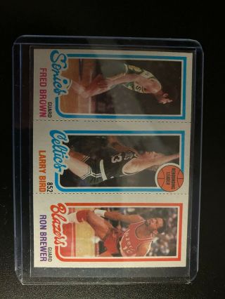 1980 - 81 Topps Larry Bird Rookie/brown/brewer - Sharp Corners & Edges - Gem