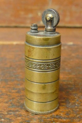 Vintage World War 1 France Trench Art Brass Bullet Cartridge Cigarette Lighter