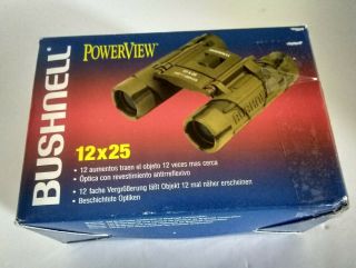 Bushnell Powerview 13 - 1226 12x25 Vintage Camo Binoculars With Accessories
