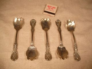 5 Very Fine Sterling Ice Cream Forks In The Reed & Barton " Francis 1 " Pattern