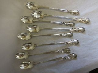 Gorham 1895 Chantilly Set 8 Sterling Silver Ice Tea Spoons Monogram S