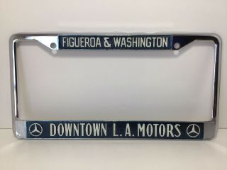 Vintage Downtown L.  A.  Mercedes Benz Dealership License Plate Frame