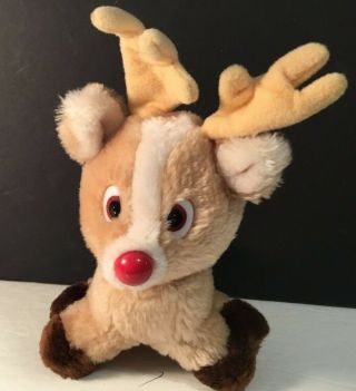 Russ Berrie Roscoe Plush Reindeer Vintage 9 " Tall Stuffed Animal Toy