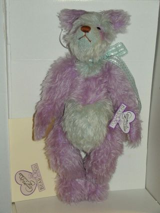Vintage Annette Funicello Lila Mohair Rainbow Bear 15in Ltd Edition C1990s W/box