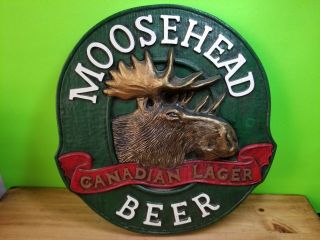 Vintage Moosehead Canadian Lager Beer Bar Sign 3d Man Cave Wall Hang Decor