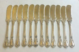 Gorham 1905 Sterling,  Chantilly,  Set Of 12,  All Sterling,  Butter Spreaders