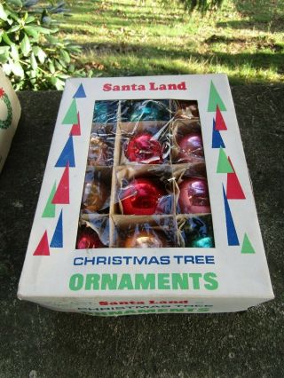 12 X Vintage Santa Land Glass Christmas Ornaments - Poland - Box 2