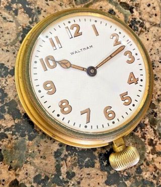 Rare Waltham 8 Day Car Clock Serviced Running Keeping Exact Time Automobile