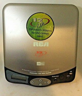 Vintage Rca Portable Cd Car Disc Player With 12 Second Esp,  -