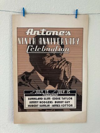 Antone’s Ninth Anniversary,  1984 Vintage Poster Austin,  Texas - Danny Garrett