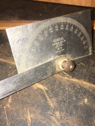 Vintage General Hardware No.  17 Protractor Gauge Machinist Woodworking tool 3